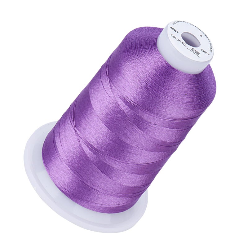 Simthread 5500Yds Embroidery Thread, 5000M High-Yardage 40WT 100% Polyester Thread - 170+ Vivid Colors, High-Speed Rated - Compatible with Brother, Singer, Janome & More - Heather S096 - Image 1
